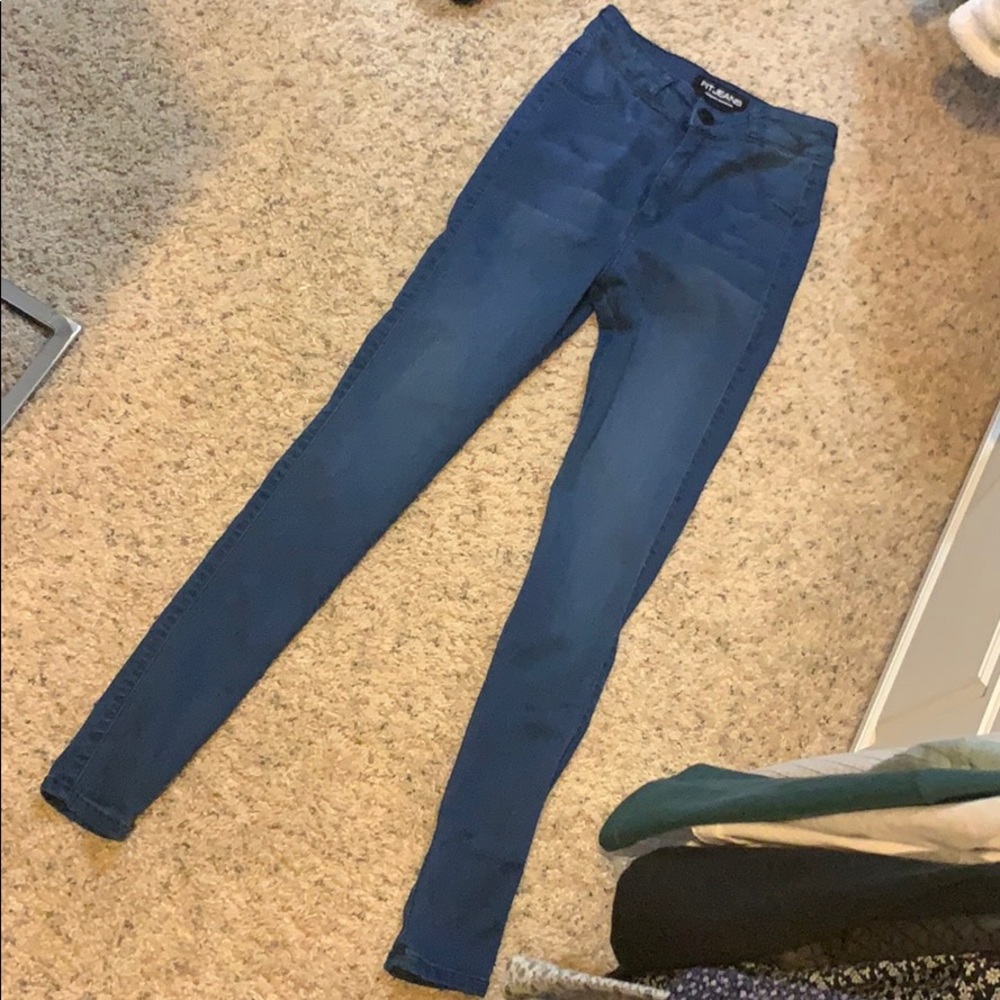 Fit Jeans Contour High Rise Azure Blue XS